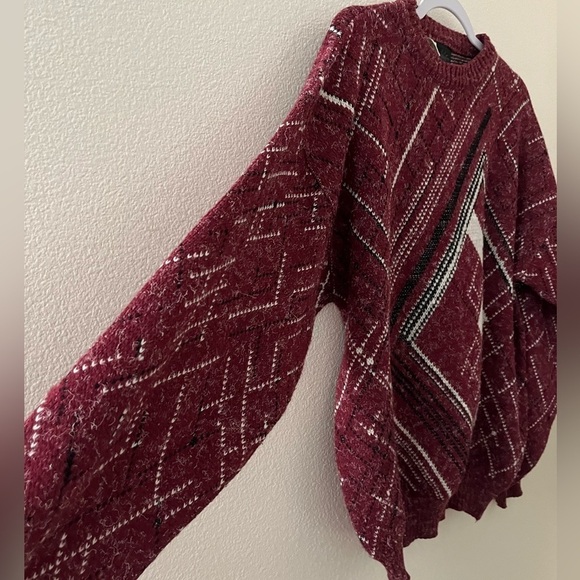 Vintage Kinsington Men’s Burgundy Crew Neck Sweater XL Made In Italy - Picture 2 of 6